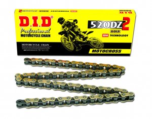 Motokrosový závodní řetěz D.I.D Chain 520DZ2 SDH 116 L Zlatá/Černá